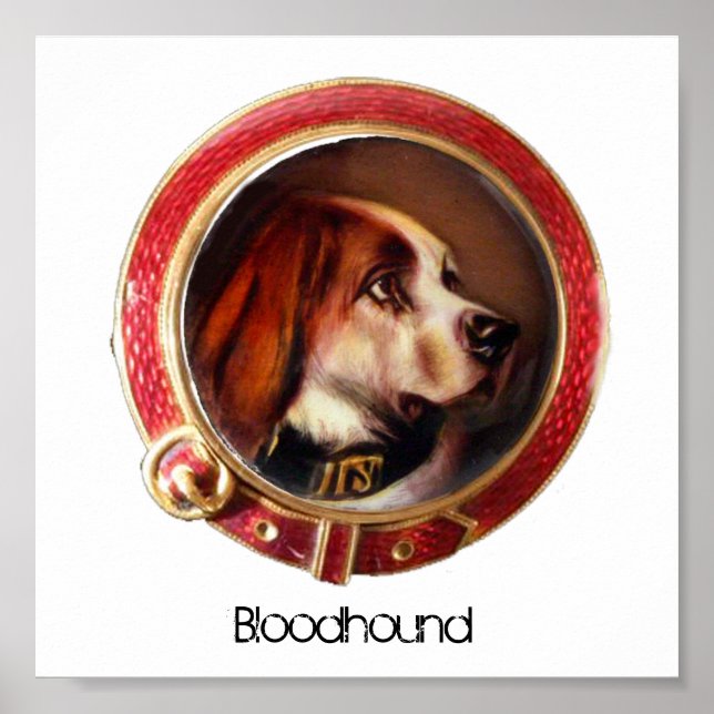 VICTORIAN MINIATURE DOG PORTRAITS Bloodhound Poster (Vorne)