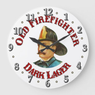 Victorian Old Firefighter Dark Lager Clock Große Wanduhr