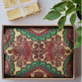 Victorian paisley pattern elegant red green gold seidenpapier