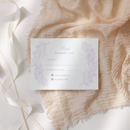 Victorian Pastel Purple Wedding RSVP Card Karte