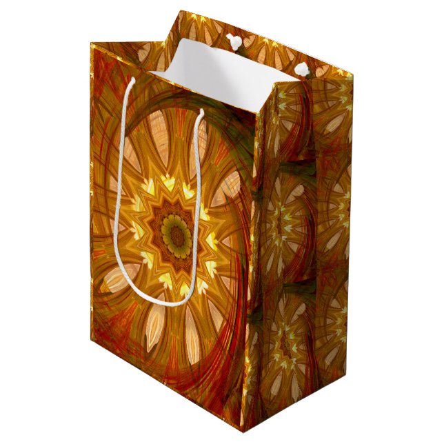 Victorian Peony Swirl Mittlere Geschenktüte (Vorderseite Schrägansicht)