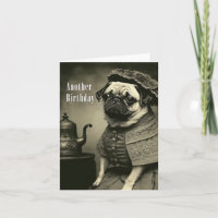 Victorian-Pug-Geburtstagskarte - Lustiges Bild von