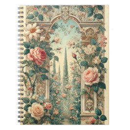 Victorian Rose Garden Archway Romantic Floral Path Notizblock