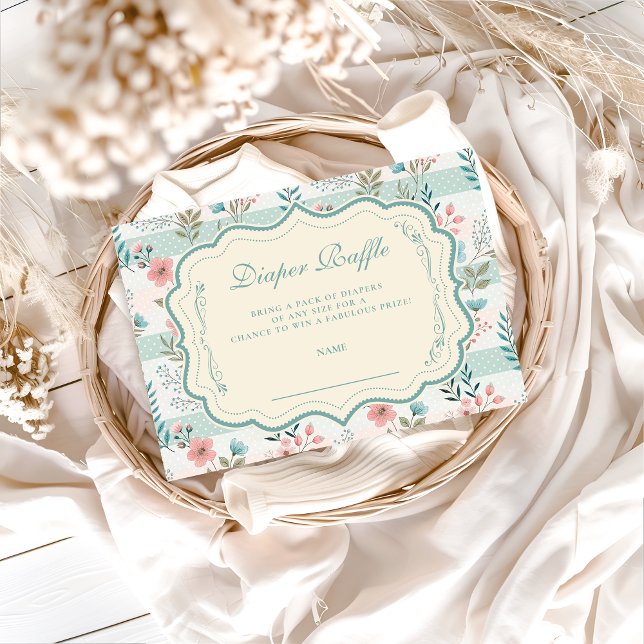 Victorian Rose Lattice Diapper Raffle Begleitkarte (Von Creator hochgeladen)