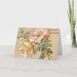 Victorian Roses Birthday Greeting Card Karte