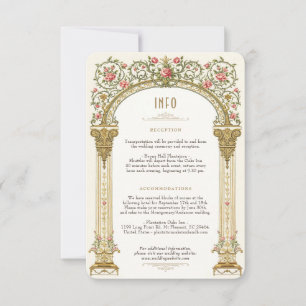 Victorian Royal Mariage Détail de la carte Éléganc