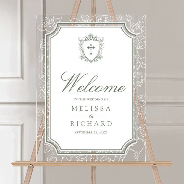 Victorian Sage Green Catholic Wedding Welcome (Créateur téléchargé)