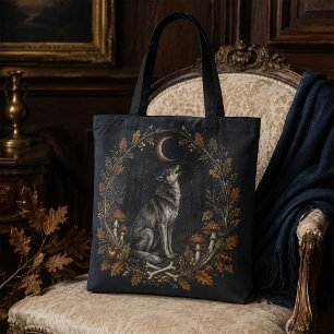Victorian Samhain Wolf Botanische Gotische Einkauf Tasche