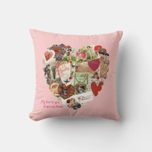 Victorian Valentine Heart Coussin