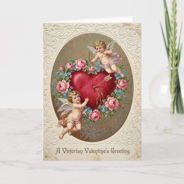 Victorian Valentines Cupid Card Karte (Vorderseite)