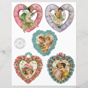Victorian Valentines Hearts Scrapbook Papier