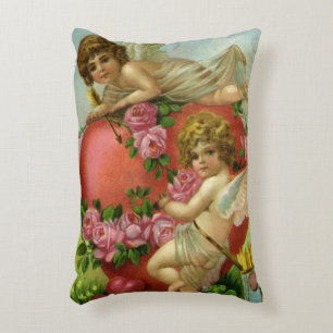 Victorian Valentinstag Vintage Engel Herz Rose Dekokissen