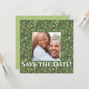 Victorian Vintage Grüne Efeu Save-the-Date-Karte Karte