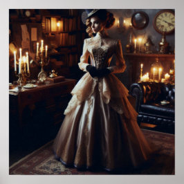 Victorian Vintage Mysterious Elegant Woman Poster