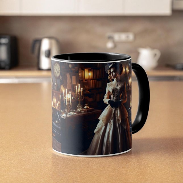 Victorian Vintage Mysterious Elegant Woman  Tasse (Von Creator hochgeladen)