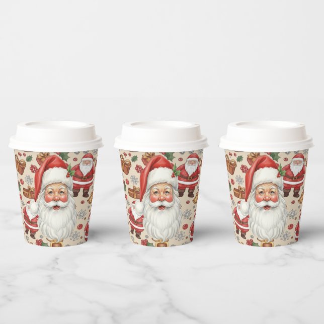 Victorian Watercolor Santa Christmas Collection Pappbecher (Multi)