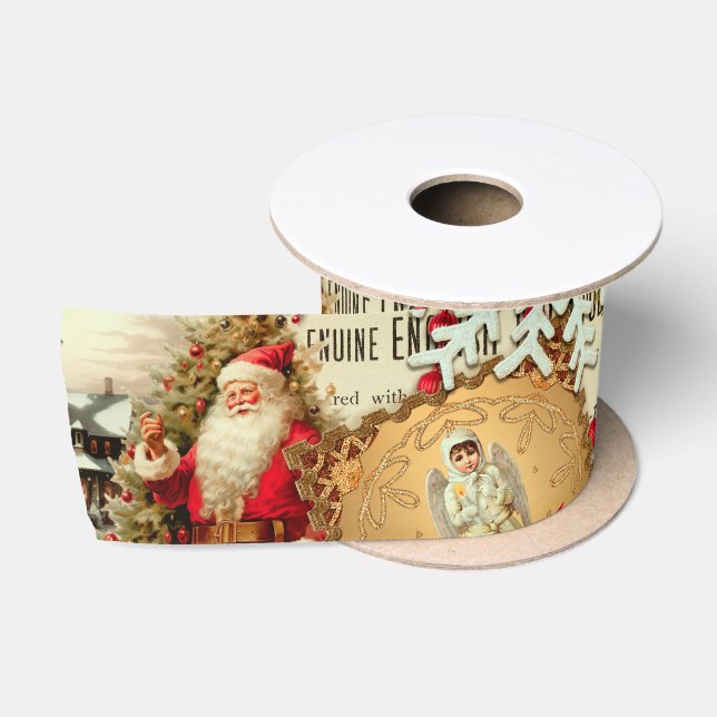 Victorian Yuletide Treasures Collage Satinband (Spule)