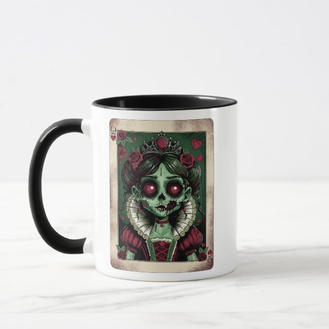 Victorian Zombie Queen of Hearts Tasse (Links)