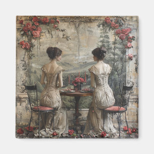 Victorian-Zwillinge-Teeparty - Magnet