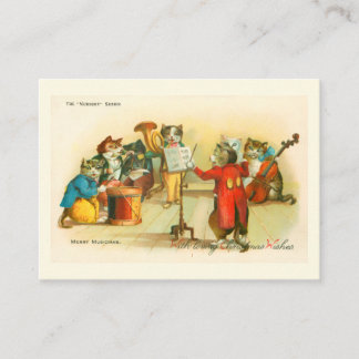 Victorianische musikalische Weihnachtskatzenband L Begleitkarte