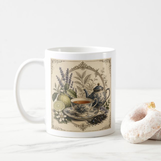 victorianischer Earl Grey Becher  Kaffeetasse (Mit Donut)