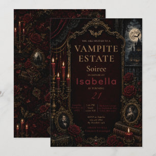 Victorianischer Gothic-Halloween-Party Einladung