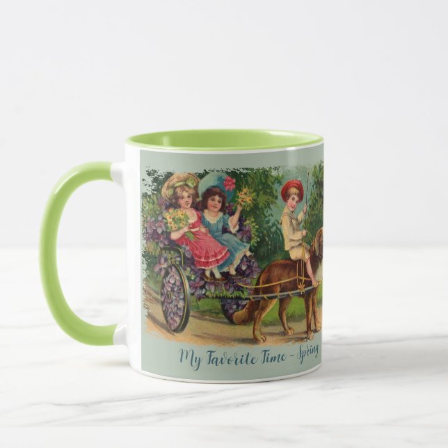 Victorianischer Paradem Frühling Kaffeebecher Tasse (Links)