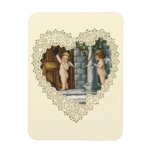 Victorianischer Valentinstag, Vintage-Engel mit Br Magnet