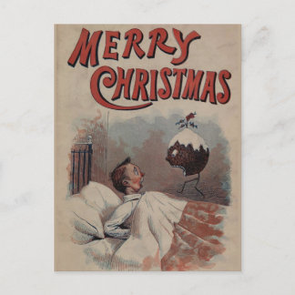 Victorianischer Weihnachtspudding-Überraschung Feiertagspostkarte