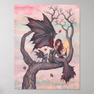 Victorias gotische Herbst-Fee-Kunst Poster