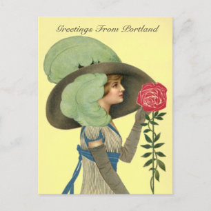 VICTORIEN vintage avec ROSE Portland OU CARTE POST