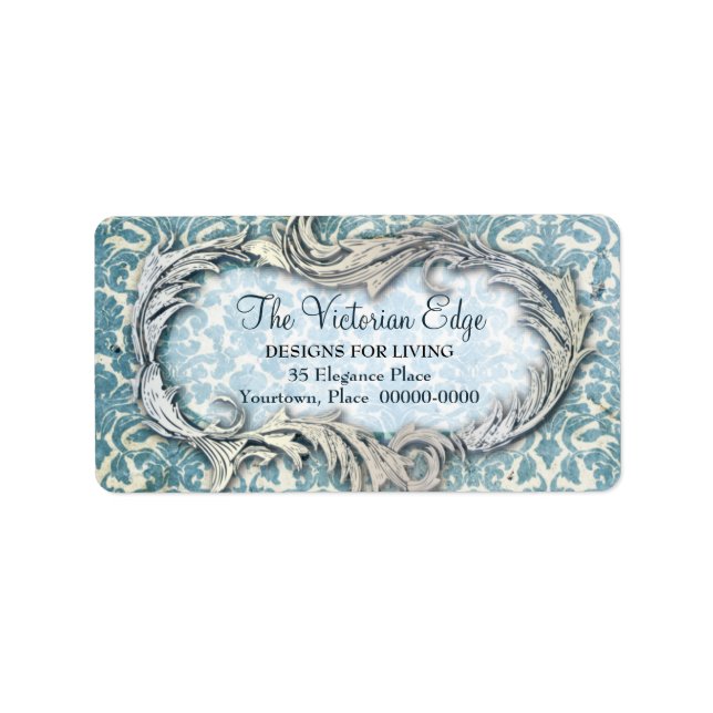Victorienne esthétique Damask Étiquettes de adress (Devant)