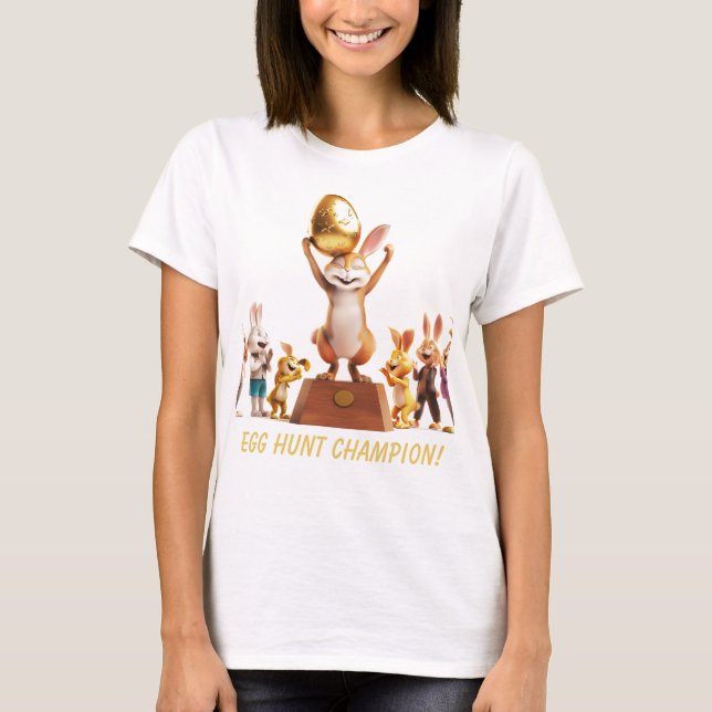 Victorious Bunny Egg Hunt Champion T-Shirt (Vorderseite)