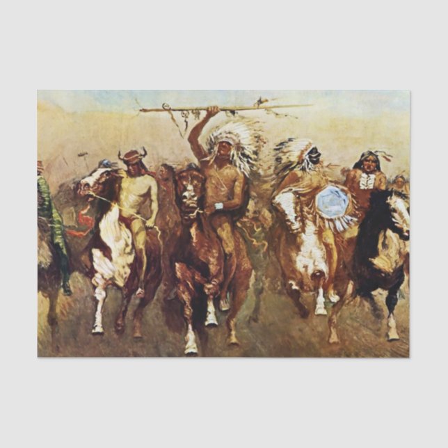 "Victory Dance" Western Art von Frederic Remington Seidenpapier (Vorderseite)