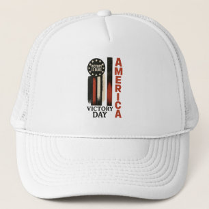 Victory Day Patriotisches Distressed USA Kunst Truckerkappe