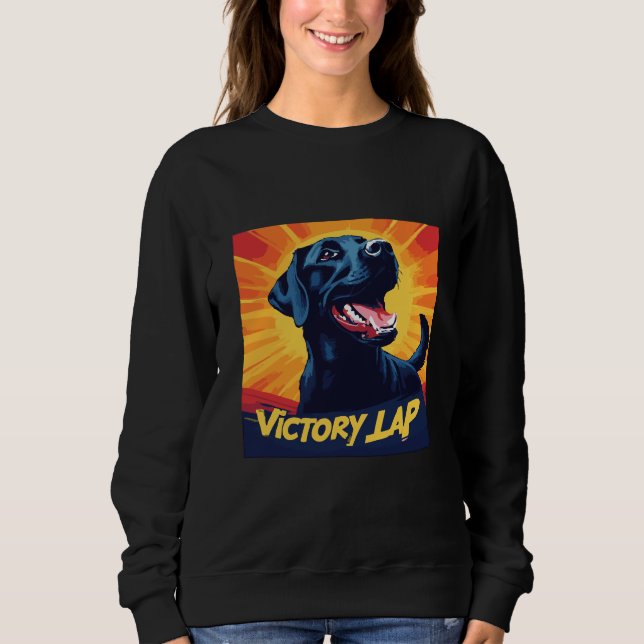 Victory Lap Schwarz Labrador Sweatshirt - Hunde Li (Vorderseite)