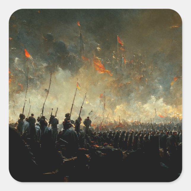 Victory Quadratischer Aufkleber (Vorderseite)