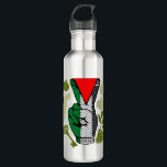 Victory Sign Hand Resistance Red Triangle Symbol Edelstahlflasche<br><div class="desc">Victory Sign Hand with Palestinian Resistance Red Triangle Symbol and Keffiyeh Design Pattern. Original Vector graphic Art Copyright BluedarkArt TheChameleonArt.</div>