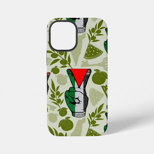 Victory Sign Hand Resistance Red Triangle Symbol iPhone 12 Mini Hülle (Rückseite)