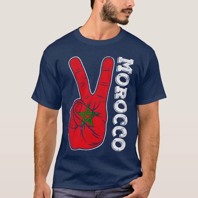 Victorywo Fingers Morocco Flag Patriotic boy T-Shirt (Vorderseite)