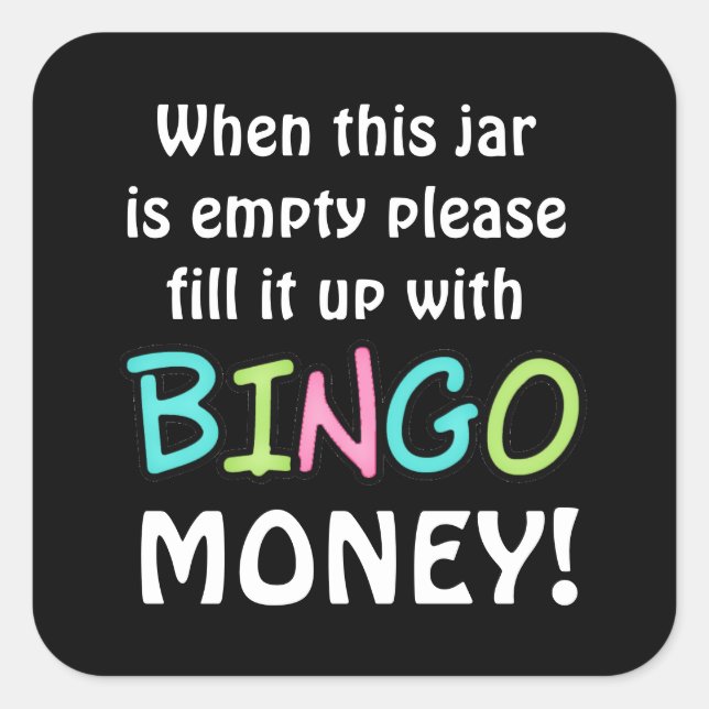 Vide bingo bocal porter argent autocollant (Devant)
