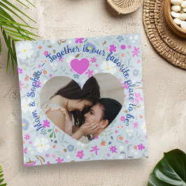 Vide-poche Cadeau de fille Fleur Bleue Cœur Photo