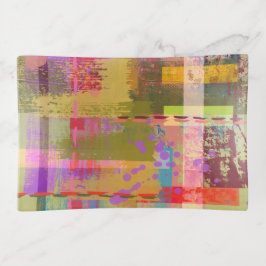 Vide-poche Design vert/jaune Abstrait