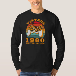Video Console Gaming Controller Gamer Geboren 1980 T-Shirt