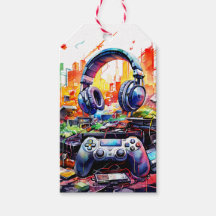 Video-Controller und Kopfhörer-Junge zum Geburtsta