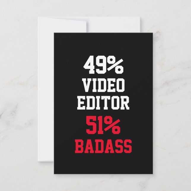 Video Editor Badass Karte (Vorderseite)