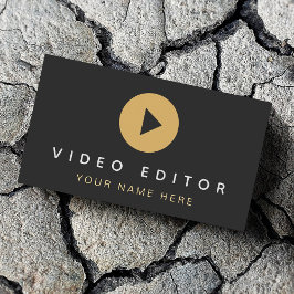 Video Editor Filmmaker Play Button Social Media Visitenkarte