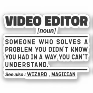 Video Editor Noun Definition Filmmaking Spezialist Aufkleber
