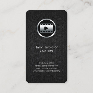 Video Editor Video Strip Black Grunge BusinessCard Visitenkarte