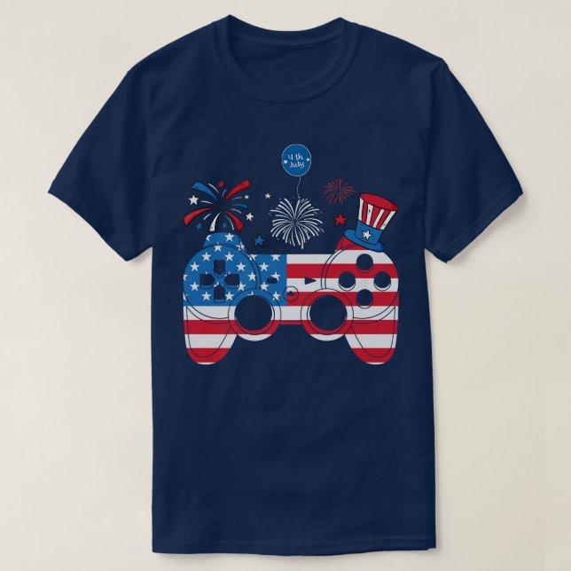Video Game 4. Juli Controller American Children B T-Shirt (Design vorne)